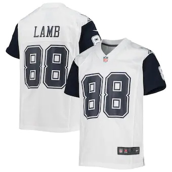 youth nike ceedee lamb white dallas cowboys alternate game 